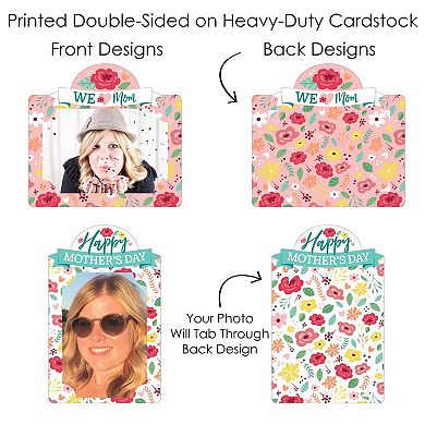 Big Dot Of Happiness Colorful Floral Happy Mother's Day Centerpiece Photo Table Toppers 15 Pc