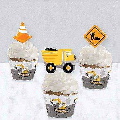 Big Dot Of Happiness Dig It Construction Party Zone Cupcake Wrappers & Treat Picks Kit 24 Ct