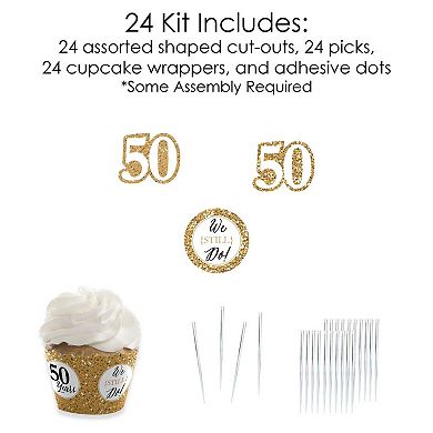 Big Dot Of Happiness We Still Do 50th Wedding Anniversary Cupcake Wrappers/treat Picks 24 Ct
