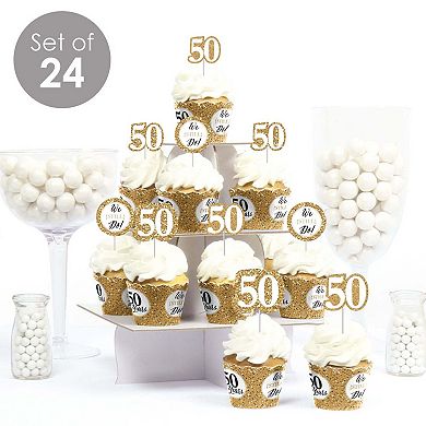 Big Dot Of Happiness We Still Do 50th Wedding Anniversary Cupcake Wrappers/treat Picks 24 Ct