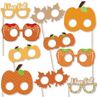 Big Dot Of Happiness Pumpkin Patch Glasses & Masks - Paper Fall Party Photo Booth Props 10 ct