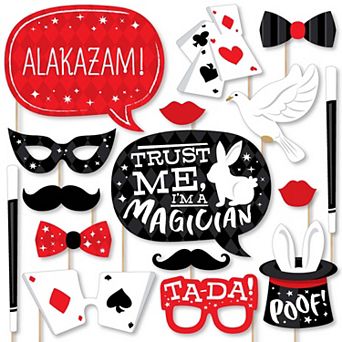 Big Dot Of Happiness Ta-da, Magic Show - Magical Birthday Party Photo Booth Props Kit - 20 ct