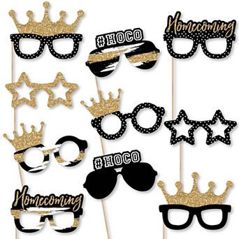 Big Dot Of Happiness Hoco Dance - Glasses & Masks - Paper Party Photo Booth Props Kit 10 ct