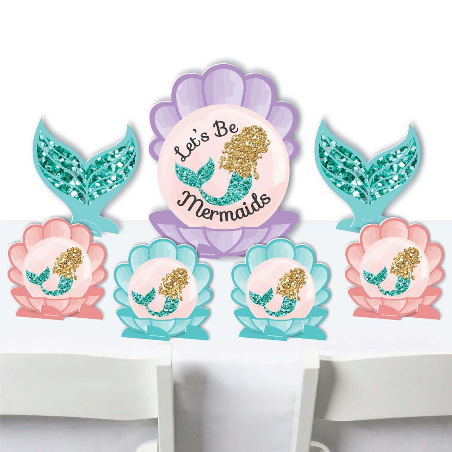 Big Dot of Happiness Let's Be Mermaids - Birthday Party Favor Kids Stickers  - 16 Sheets - 256 Stickers