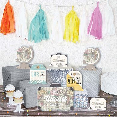 Big Dot Of Happiness World Awaits - Travel Centerpiece Table Decor - Tabletop Standups 7 Ct