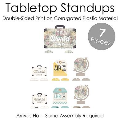 Big Dot Of Happiness World Awaits - Travel Centerpiece Table Decor - Tabletop Standups 7 Ct