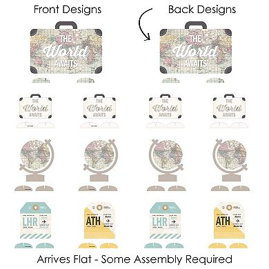 Big Dot Of Happiness World Awaits - Travel Centerpiece Table Decor - Tabletop Standups 7 Ct