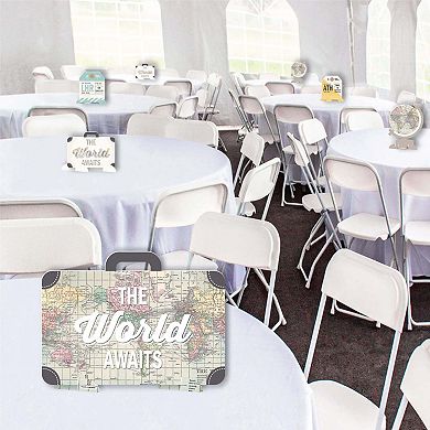 Big Dot Of Happiness World Awaits - Travel Centerpiece Table Decor - Tabletop Standups 7 Ct