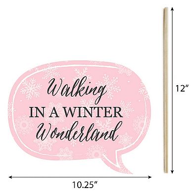 Big Dot Of Happiness Pink Winter Wonderland Holiday Party Baby Shower Photo Booth Props 20 Ct