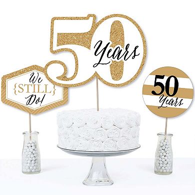 Big Dot Of Happiness We Still Do 50th Wedding Anniversary - Centerpiece Table Toppers - 15 Ct
