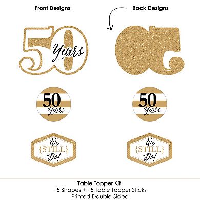 Big Dot Of Happiness We Still Do 50th Wedding Anniversary - Centerpiece Table Toppers - 15 Ct