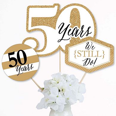 Big Dot Of Happiness We Still Do 50th Wedding Anniversary - Centerpiece Table Toppers - 15 Ct