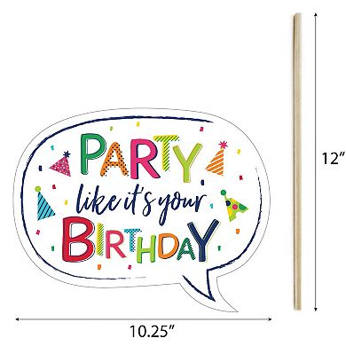 Big Dot Of Happiness Cheerful Happy Birthday Colorful Birthday Party Photo Booth Props 20 Ct