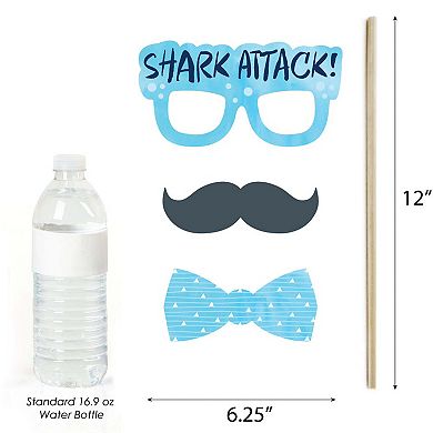 Big Dot Of Happiness Shark Zone - Jawsome Shark Or Birthday Party Photo Booth Props 20 Ct