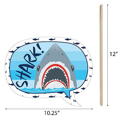 Big Dot Of Happiness Shark Zone - Jawsome Shark Or Birthday Party Photo Booth Props 20 Ct