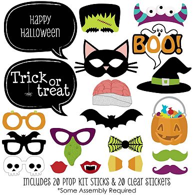 Big Dot Of Happiness Trick Or Treat - Halloween Party Photo Booth Props Kit - 20 Count