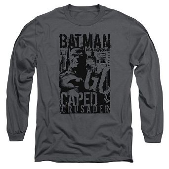 Batman Caped Crusader Long Sleeve Adult T-shirt