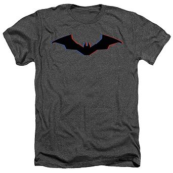 The Batman Tri Color Bat Silhouette Adult Heather T-shirt