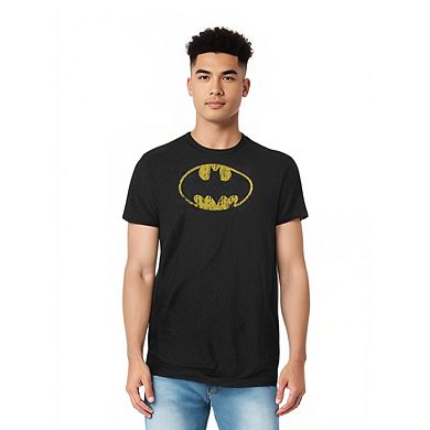 Batman Classic Logo Distressed Adult Heather T-shirt