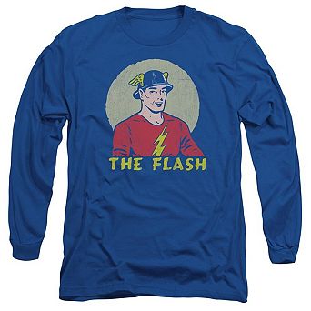 Dc Comics Flash Faded Circle Long Sleeve Adult T-shirt