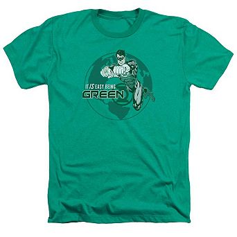 Green Lantern Easy Being Green Adult Heather T-shirt