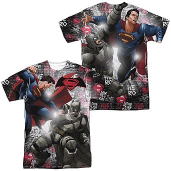 Batman V Superman Showdown Short Sleeve Adult Poly Crew T-shirt