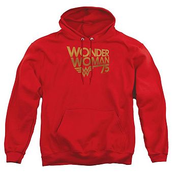 Wonder Woman Wonder Woman 75th Anniversary Gold Logo Adult Pull Over Hoodie