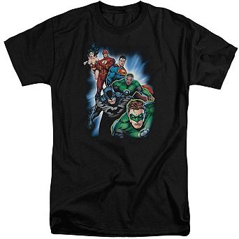 Justice League Of America Heroes Unite Short Sleeve Adult Tall T-shirt
