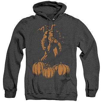Batman A Bat Among Pumpkins Adult Heather Hoodie