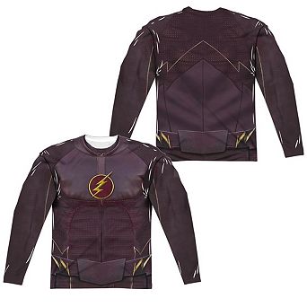 The Flash Flash Uniform Long Sleeve Adult Poly Crew T-shirt