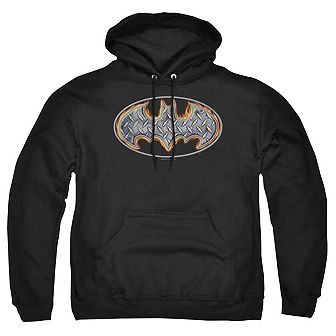 Batman Steel Fire Shield Adult Pull Over Hoodie