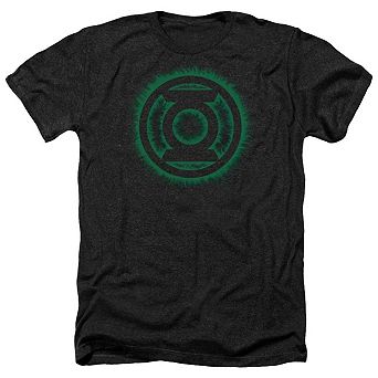 Green Lantern Green Flame Logo Adult Heather T-shirt