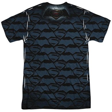 Batman V Superman Logo Pattern Short Sleeve Adult Poly Crew T-shirt