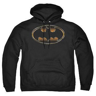 Batman Black & Gold Embossed Adult Pull Over Hoodie