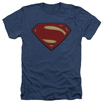 Batman V Superman Superman Costume Shield Adult Heather T-shirt