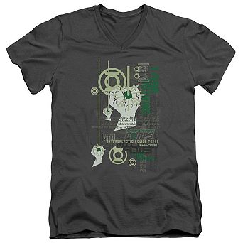 Green Lantern Core Strength Short Sleeve Adult V Neck T-shirt