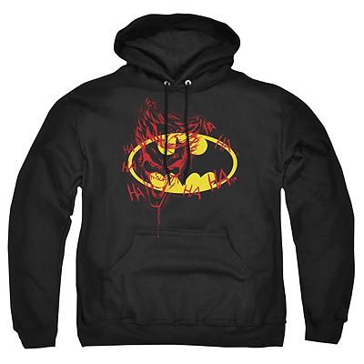 Batman Joker Graffiti Adult Pull Over Hoodie Black