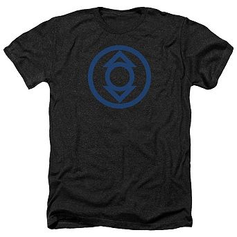 Green Lantern Blue Emblem Adult Heather T-shirt