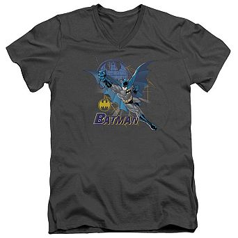 Batman Cape Outstretched Short Sleeve Adult V Neck T-shirt