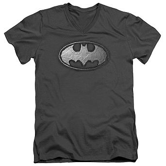 Batman Duct Tape Logo Short Sleeve Adult V Neck T-shirt