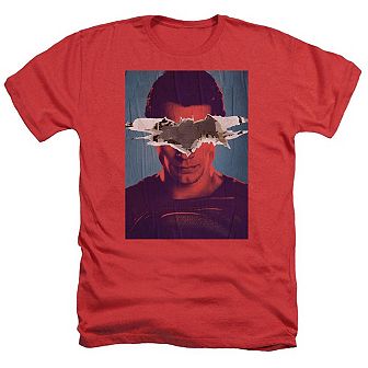 Batman V Superman Superman Poster Adult Heather T-shirt