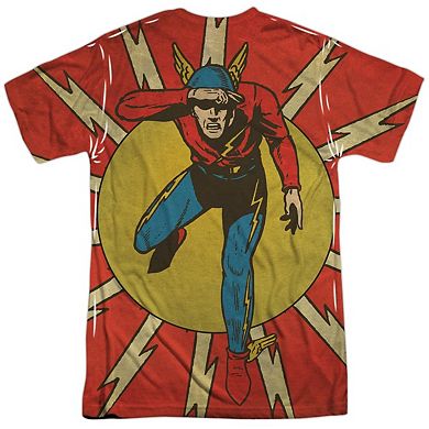 Dc Comics Flash Vintage Comic Flash Short Sleeve Adult Poly Crew T-shirt