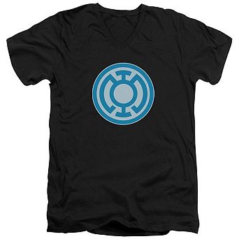 Green Lantern Blue Symbol Short Sleeve Adult V Neck T-shirt