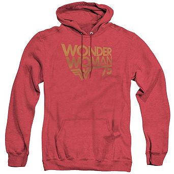 Wonder Woman Wonder Woman 75th Anniversary Gold Logo Adult Heather Hoodie