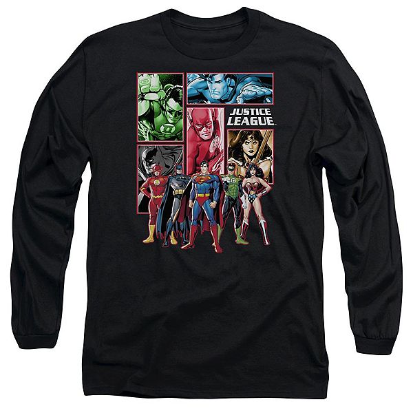 Justice League Of America Justice League Panels Long Sleeve Adult T-shirt