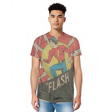 Dc Comics Flash Vintage Comic Flash Sleeve T-shirt