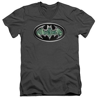 Batman Circuitry Shield Short Sleeve Adult V Neck T-shirt