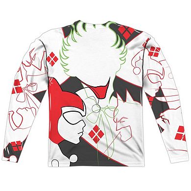 Dc Comics Joker/harley Inline Long Sleeve Adult Poly Crew T-shirt