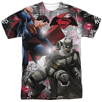 Batman V Superman Showdown Short Sleeve Adult Poly Crew T-shirt