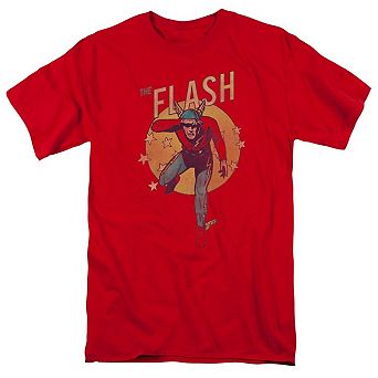 Dc Comics Flash Circle & Stars Short Sleeve Adult T-shirt